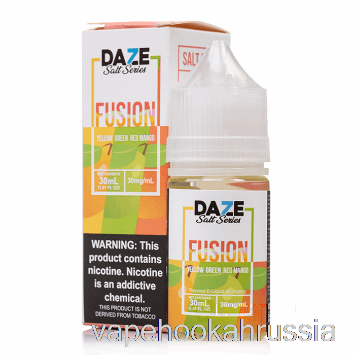 Vape россия желтый зеленый красный манго - соль 7 Daze Fusion - 30мл 50мг